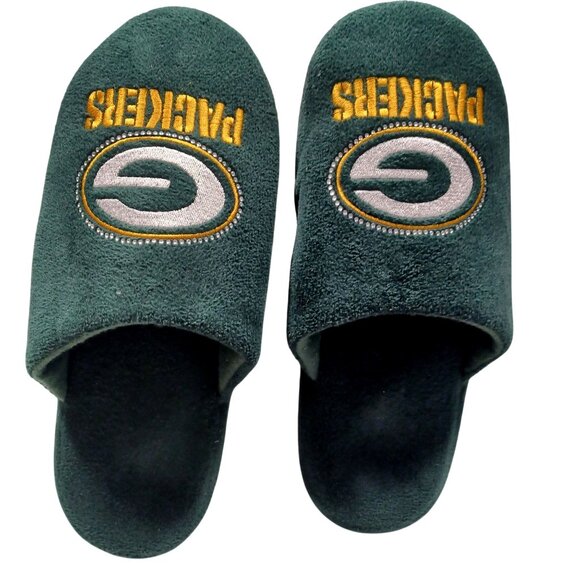 Green Bay Packers Slide Slippers Size XL Women's Comfy Holiday Gameday Kickoff - Picture 6 of 9